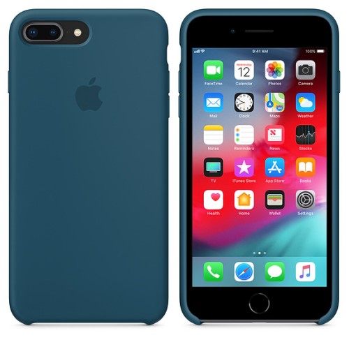 Custodia in silicone per iPhone 8 Plus / 7 Plus - Blu cosmo